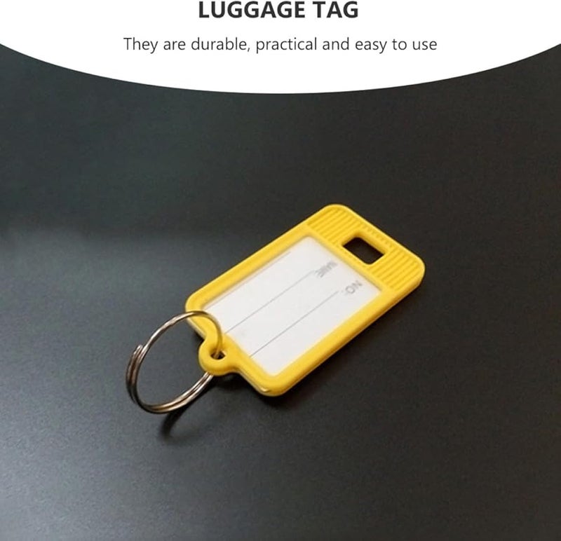 GALPADA 50pcs Multi Functional Key Tags with Rings Colorful Writable Labels for Office Home Luggage Organization - Image 3